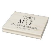 Monogram Flower Custom Weddenschap Bag Rubberstempel (Stempel)