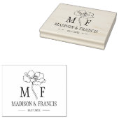 Monogram Flower Custom Weddenschap Bag Rubberstempel (Gestempeld)