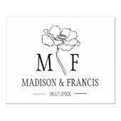 Monogram Flower Custom Weddenschap Bag Rubberstempel (Afrduk)