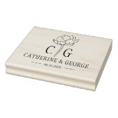 Monogram Flower Custom Weddenschap Bag Rubberstempel (Stempel)