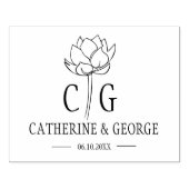 Monogram Flower Custom Weddenschap Bag Rubberstempel (Afrduk)