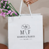 Monogram Flower Custom Weddenschap Bag Rubberstempel