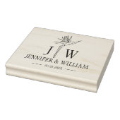 Monogram Flower Custom Weddenschap Bag Rubberstempel (Stempel)