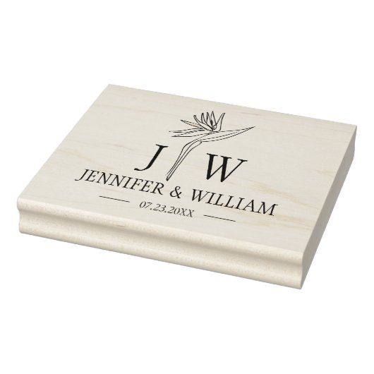 Monogram Flower Custom Weddenschap Bag Rubberstempel (Stempel)