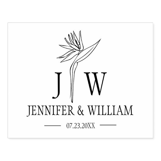 Monogram Flower Custom Weddenschap Bag Rubberstempel (Afrduk)