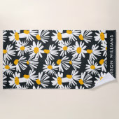 Monogram Flowers Elegant Stylish Beach Towel Strandlaken (Voorkant)