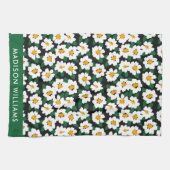 Monogram Flowers Elegant Stylish Kitchen Towel Theedoek (Horizontaal)