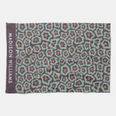 Monogram Flowers Elegant Stylish Kitchen Towel Theedoek (Horizontaal)