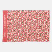 Monogram Flowers Elegant Stylish Kitchen Towel Theedoek (Horizontaal)