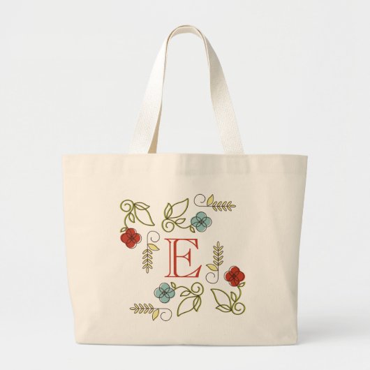 Monogram Flowers Jumbo Canvas tas (Voorkant)
