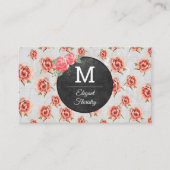 Monogram Flowers Patroon | Steen Visitekaartje (Voorkant)