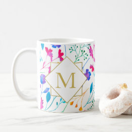 Monogram Fluro Floral Bold Color White Mok
