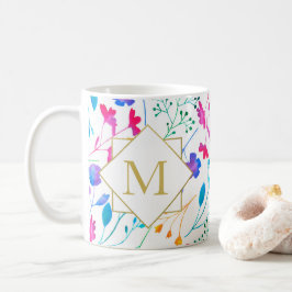 Monogram Fluro Floral Bold Color White Mok