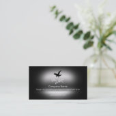 Monogram, Flying Raven Bird, metallic effect Visitekaartje (Staand voorkant)