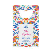 Monogram Folk Art Floral Fiesta Trouwgunst Creditkaart Flessenopener (Voorkant)