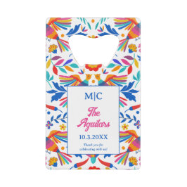 Monogram Folk Art Floral Fiesta Trouwgunst Creditkaart Flessenopener