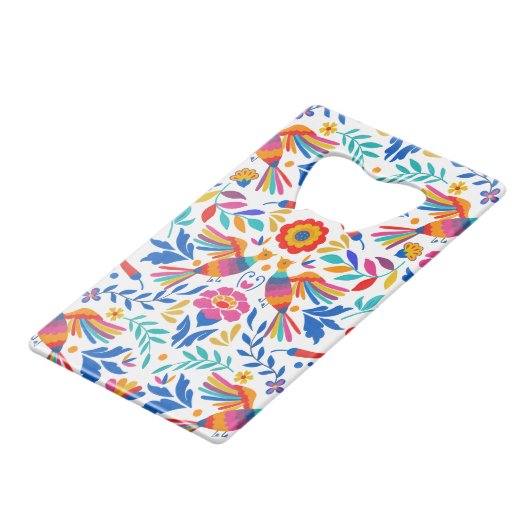 Monogram Folk Art Floral Fiesta Trouwgunst Creditkaart Flessenopener (Achterkant Gekanteld)