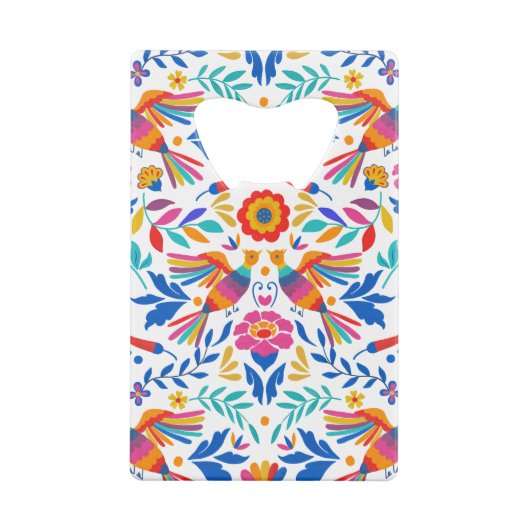 Monogram Folk Art Floral Fiesta Trouwgunst Creditkaart Flessenopener (Achterkant)