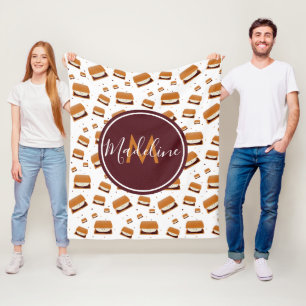 Monogram Food Smore Cute Fleece Deken