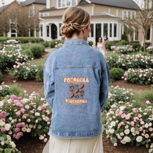 Monogram Football Mama Touchdown Seizoen Denim Jacket (Huwelijk Achterkant)
