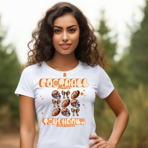 Monogram Football Mama Touchdown Seizoen T-shirt