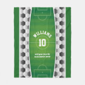 Monogram Football Voetbal Sport Groen Fleece Deken (Voorkant)