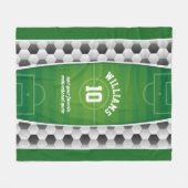 Monogram Football Voetbal Sport Groen Fleece Deken (Voorkant (Horizontaal))