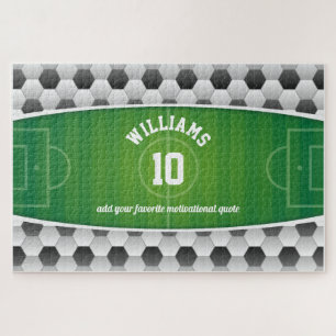 Monogram Football Voetbal Sport Groen Legpuzzel