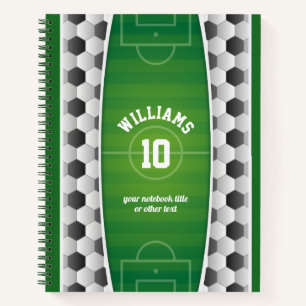 Monogram Football Voetbal Sport Groen Notitieboek