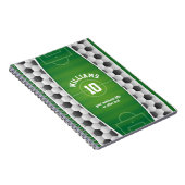 Monogram Football Voetbal Sport Groen Notitieboek (Rechterzijde)