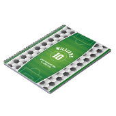 Monogram Football Voetbal Sport Groen Notitieboek (Linkerzijde)