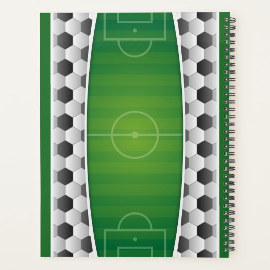 Monogram Football Voetbal Sport Groen Planner (Achterkant)