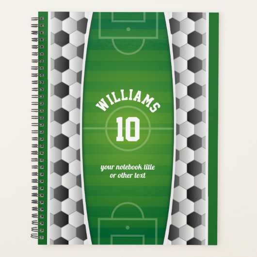 Monogram Football Voetbal Sport Groen Planner (Voorkant)