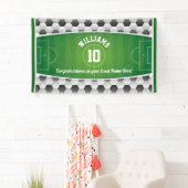 Monogram Football Voetbal Sport Groen Spandoek (Insitu)
