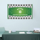 Monogram Football Voetbal Sport Groen Spandoek (Beurs)