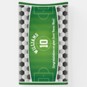 Monogram Football Voetbal Sport Groen Spandoek (Verticaal)