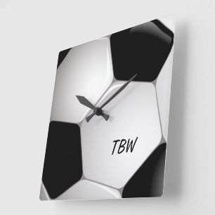 Monogram Football Voetbal Vierkante Klok