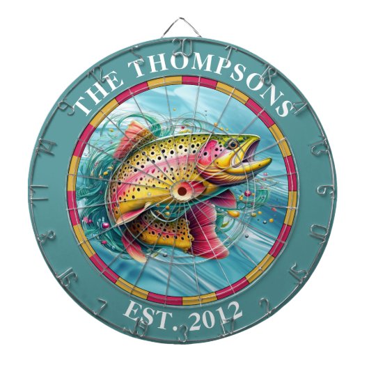 Monogram forelvliegvisser dartbord (Voorkant)