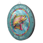 Monogram forelvliegvisser dartbord (Voorkant Rechts)