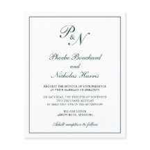 Monogram Forest Green Budget Weddenation