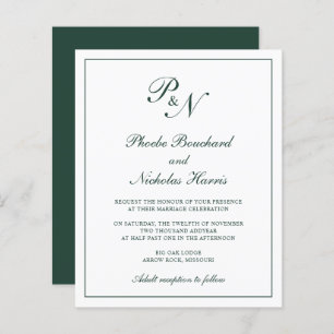 Monogram Forest Green Budget Weddenation