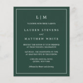 Monogram Forest Green Budget Weddenation (Voorkant)