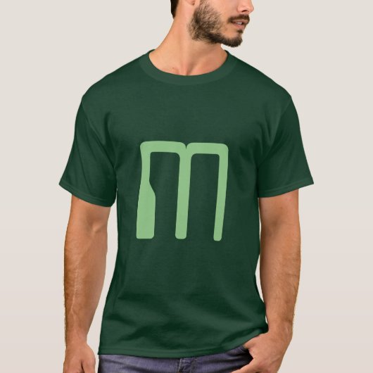 Monogram Forest Green voegt Jouw naam Initiaal toe T-shirt (Voorkant)