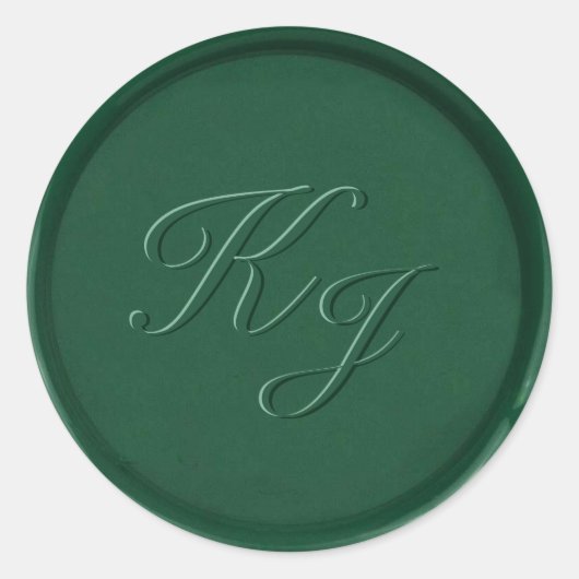Monogram Forest Green Wax Seal Sticker (Voorkant)