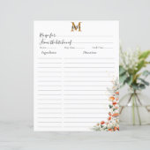 Monogram Forest Mushroom Floral Recept Invoegen (Staand voorkant)