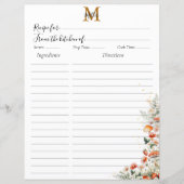 Monogram Forest Mushroom Floral Recept Invoegen (Voorkant)