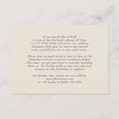 Monogram Formal Floral Crest Wedding Info Informatiekaartje (Achterkant)