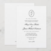 Monogram Formele bruiloft Kaart (Voorkant / Achterkant)