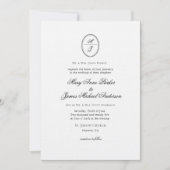 Monogram Formele bruiloft Kaart (Voorkant)