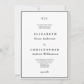 Monogram Formele Traditionele Minimalistische Brui Kaart (Voorkant)